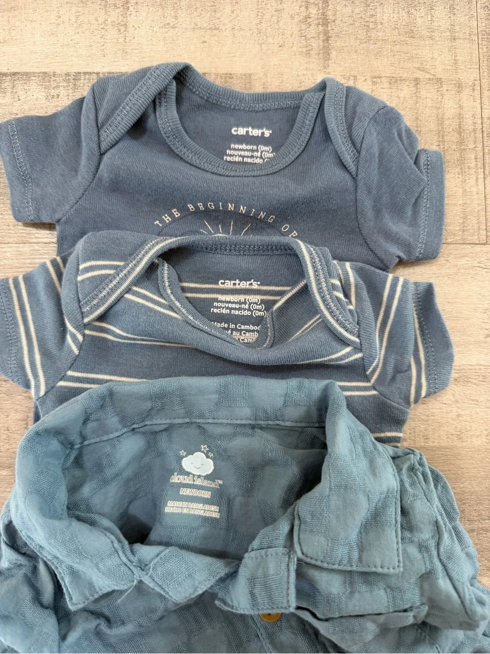 10 Pc Newborn Baby Boy Clothing Lot Gerber Carter’s Onesies Outfit Sleep Sack